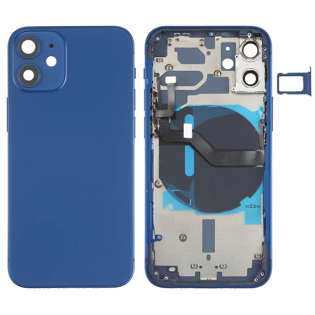 Battery Back Cover (with Side Keys & Card Tray & Power + Volume Flex Cable & Wireless Charging Mo...