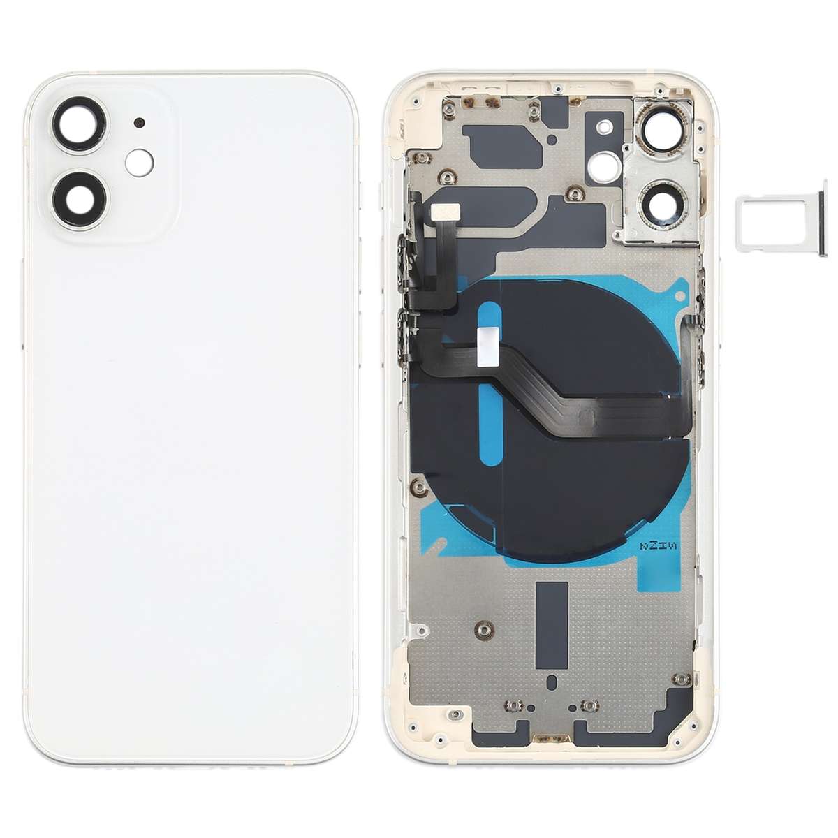 Battery Back Cover (with Side Keys & Card Tray & Power + Volume Flex Cable & Wireless Charging Mo...