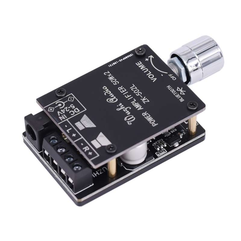 ZK-502L Bluetooth 5.0 12/24V Wireless Stereo Audio Digital Power Amplifier Board 50Wx2 Bluetooth Amp
