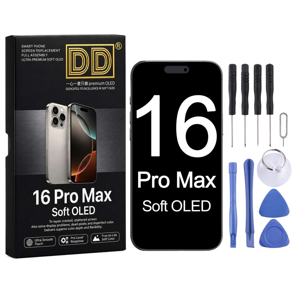 For iPhone 16 Pro Max DD Soft OLED Screen