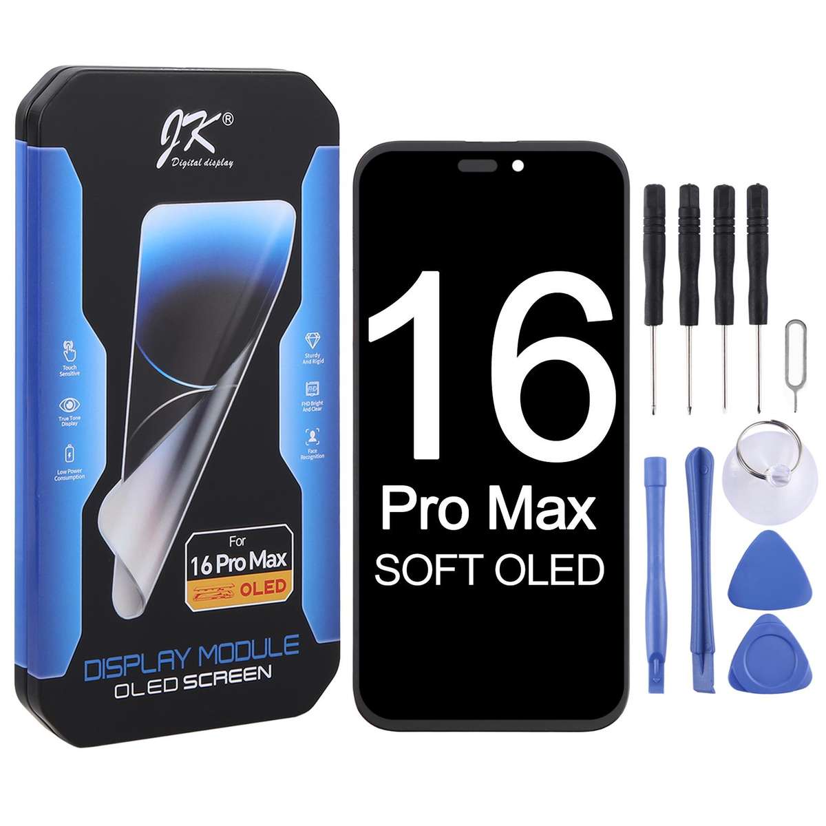 JK Soft OLED LCD Screen For iPhone 16 Pro Max