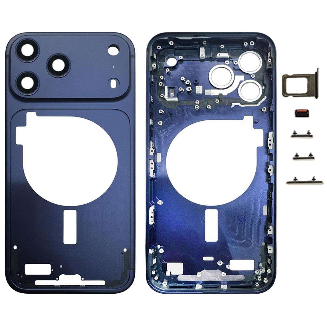 For iPhone 17 Pro Max Middle Frame Bezel Plate with Camera Lens Cover (Orange)