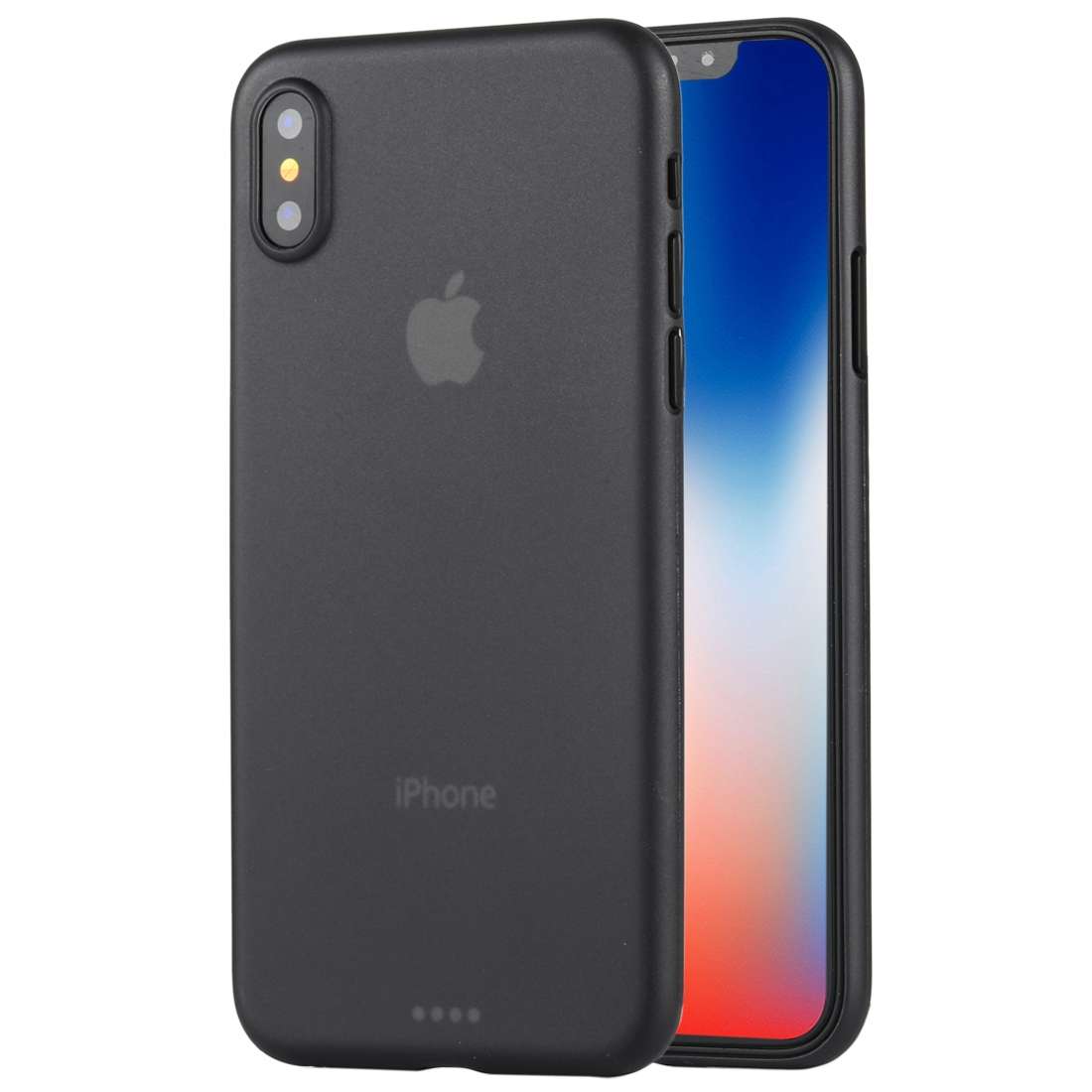 For iPhone X / XS Ultra-thin Frosted PP Protective Back Cover Case (Grey)