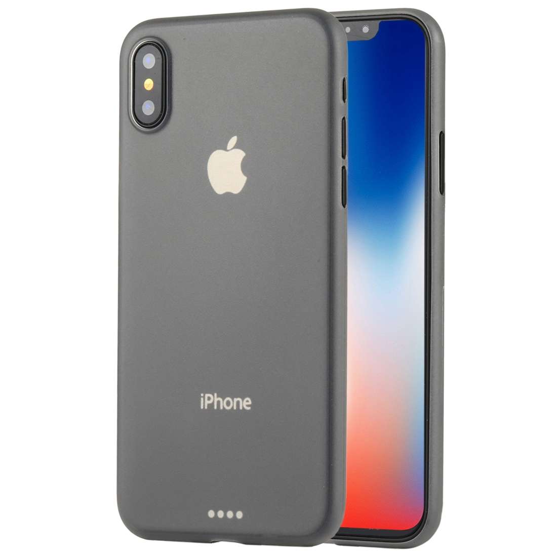 For iPhone X / XS Ultra-thin Frosted PP Protective Back Cover Case (Grey)
