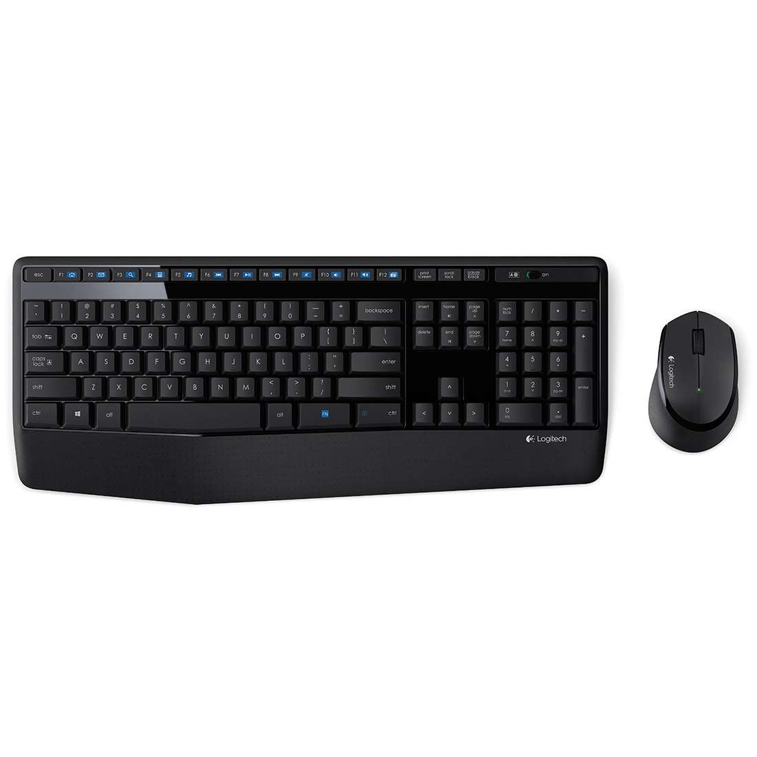 Logitech MK345 Wireless Full-size Keyboard + 2.4GHz 1000DPI Wireless Optical Mouse Set with Nano Rec