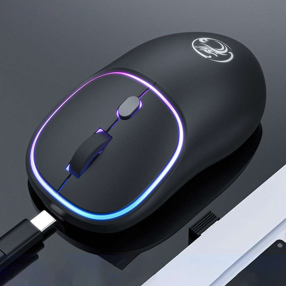 iMICE W-618 Rechargeable 4 Buttons 1600 DPI 2.4GHz Silent Wireless Mouse for Computer PC Laptop (...