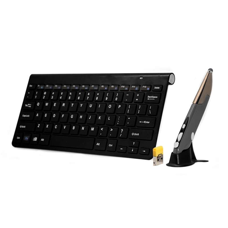 KM-909 2.4GHz Wireless Multimedia Keyboard + Wireless Optical Pen Mouse with USB Receiver Set for Co