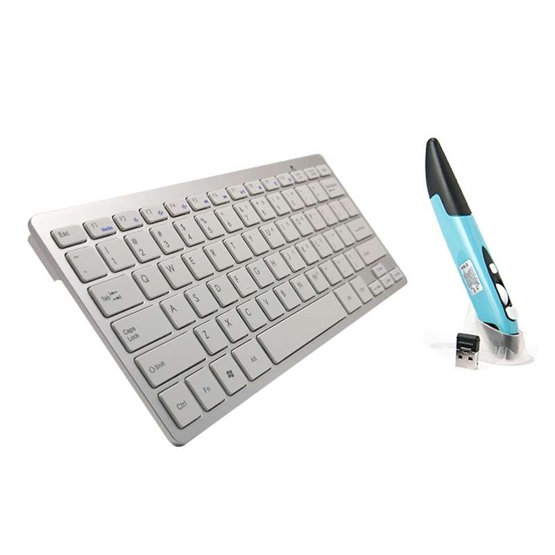 KM-808 2.4GHz Wireless Multimedia Keyboard + Wireless Optical Pen Mouse with USB Receiver Set for Co
