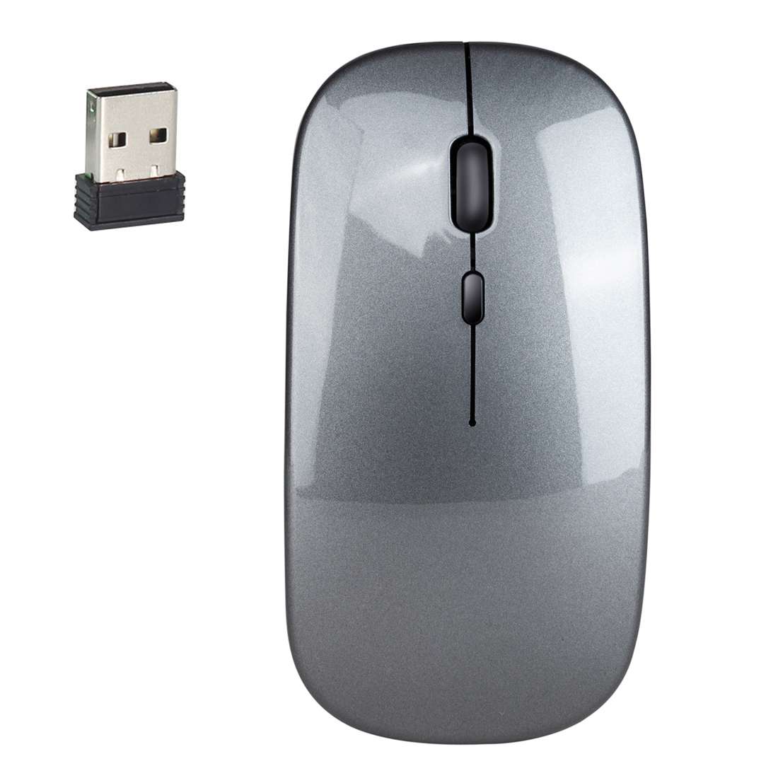 HXSJ M80 2.4GHz Wireless 1600DPI Three-speed Adjustable Optical Mute Mouse (Black)