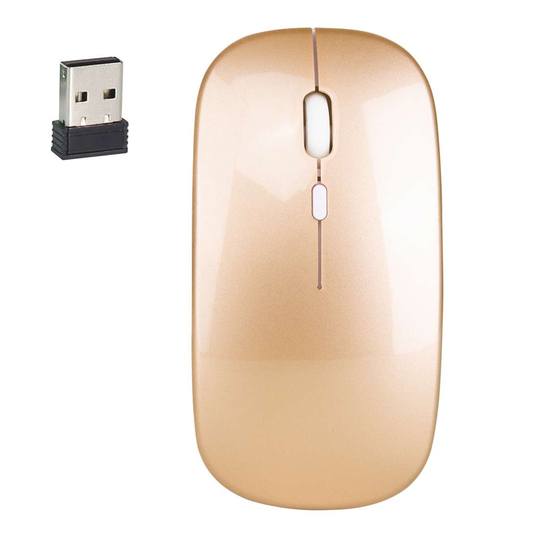 HXSJ M80 2.4GHz Wireless 1600DPI Three-speed Adjustable Optical Mute Mouse (Black)