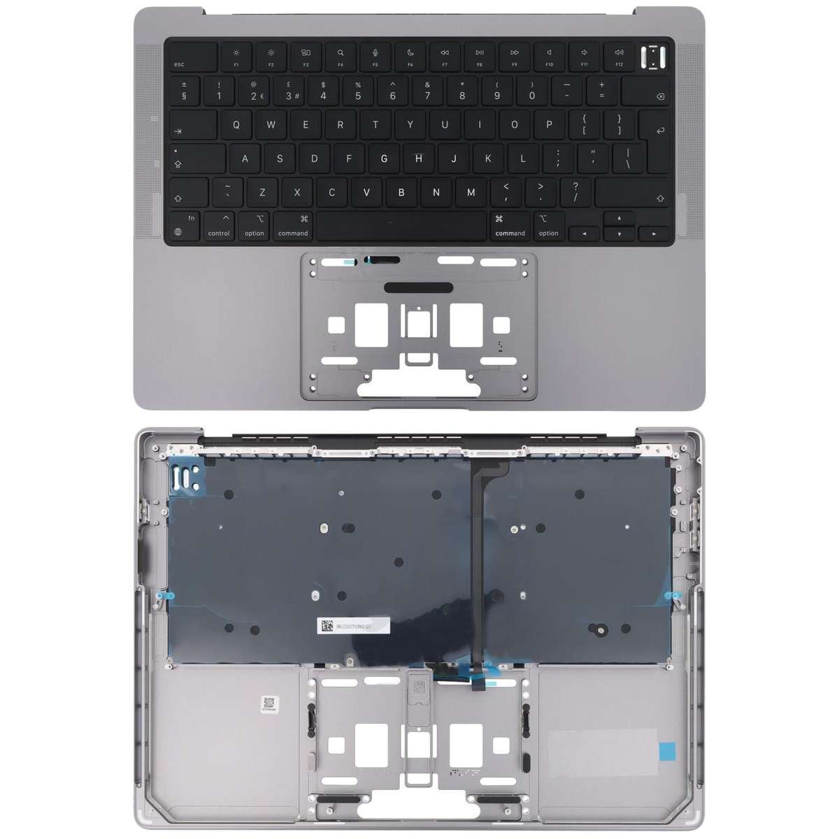 For MacBook Pro 14 inch 2021 A2442 / 2023 A2779 Big Enter Version UK Keyboard with C Shell (Grey)