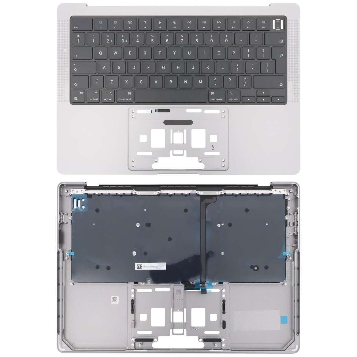 For MacBook Pro 14 inch 2021 A2442 / 2023 A2779 Big Enter Version UK Keyboard with C Shell (Grey)