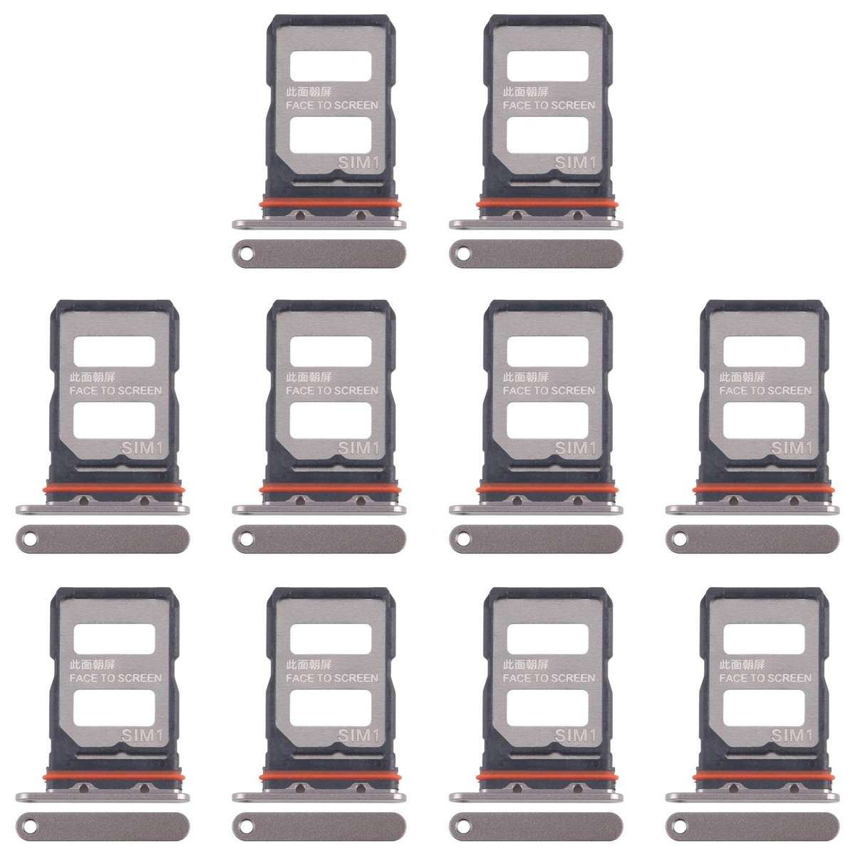 For Xiaomi 14T Pro 5G 10pcs Original SIM Card Tray + SIM Card Tray (Black)
