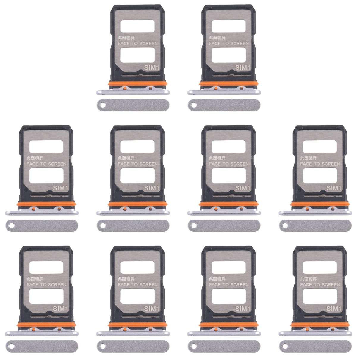 For Xiaomi 14T Pro 5G 10pcs Original SIM Card Tray + SIM Card Tray (Black)