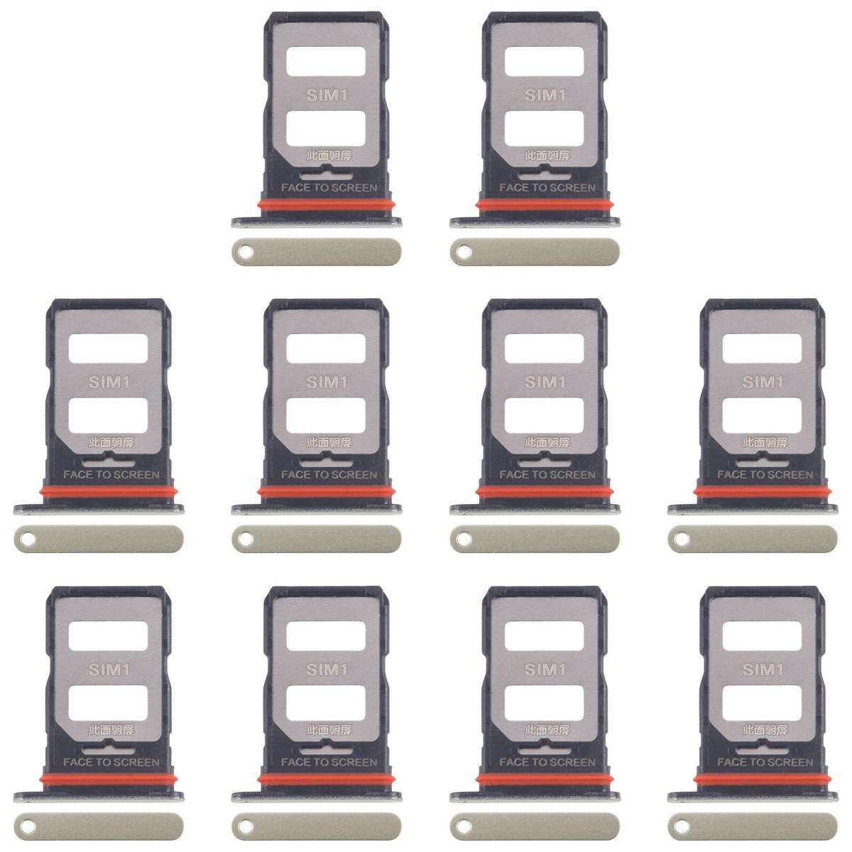 For Xiaomi 14T 5G 10pcs Original SIM Card Tray + SIM Card Tray (Black)