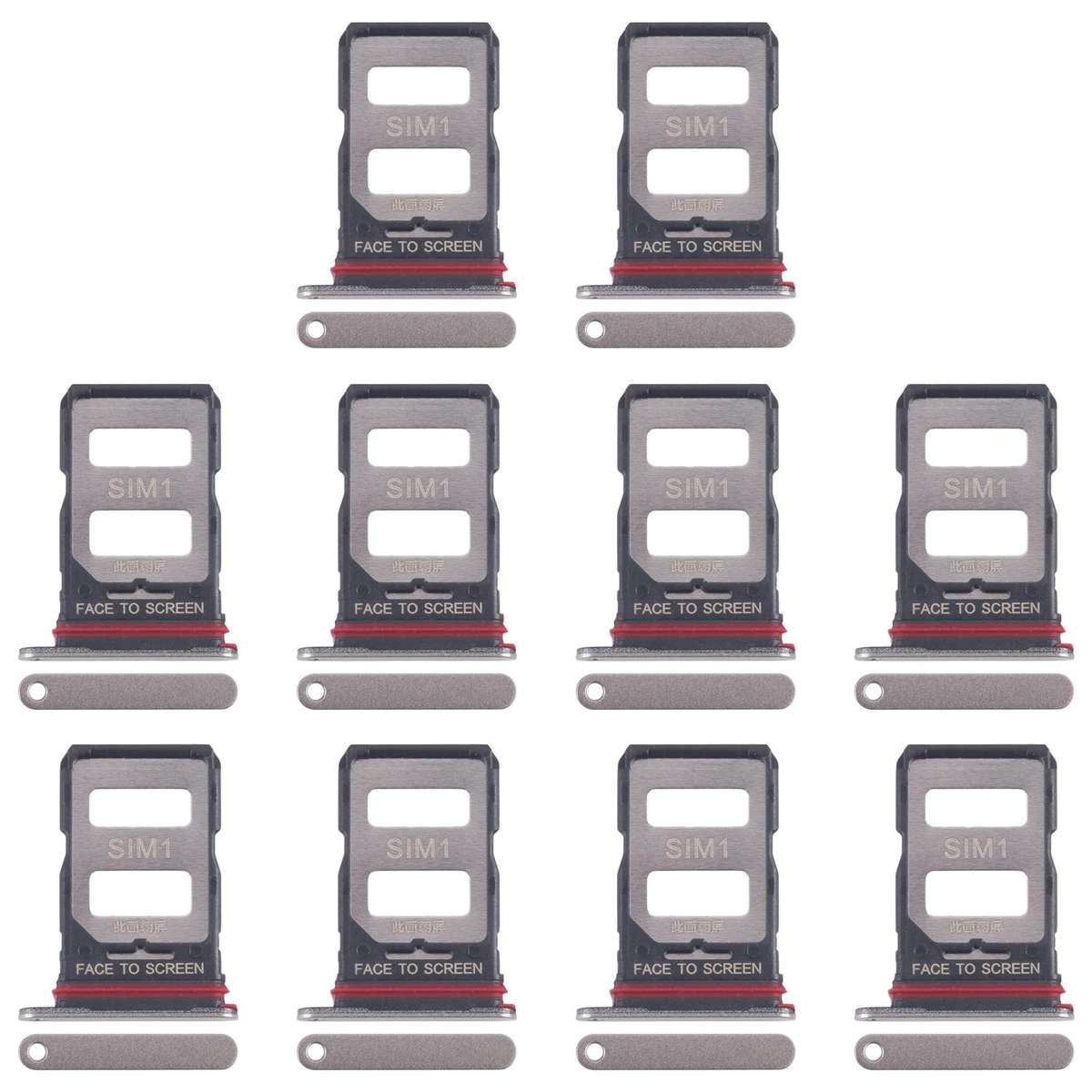 For Xiaomi 14T 5G 10pcs Original SIM Card Tray + SIM Card Tray (Black)