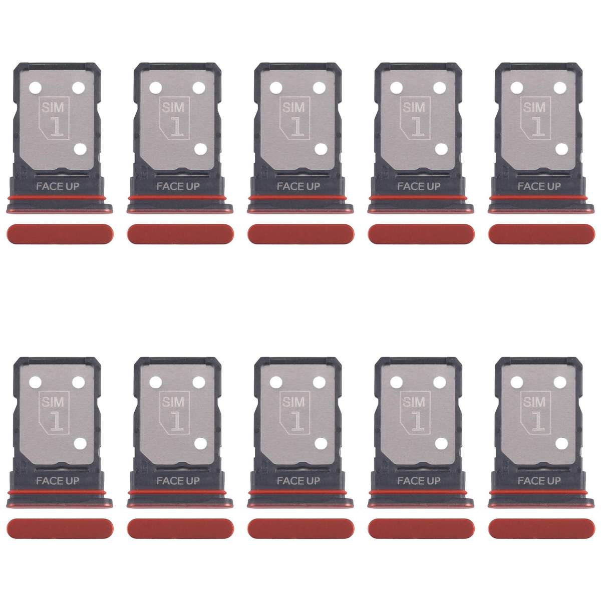 For Motorola Edge 50 Neo 10pcs Original SIM Card Tray + SIM Card Tray (Red)