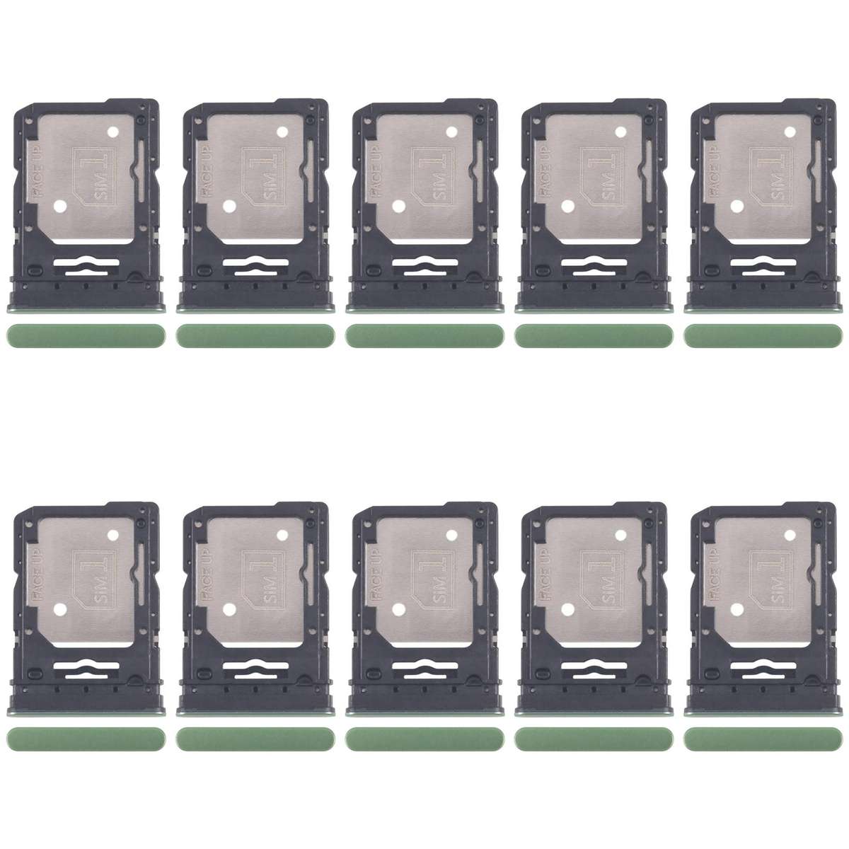 For Motorola Edge 60 10pcs Original SIM Card Tray + SIM Card Tray / Micro SD Card Tray (Green)