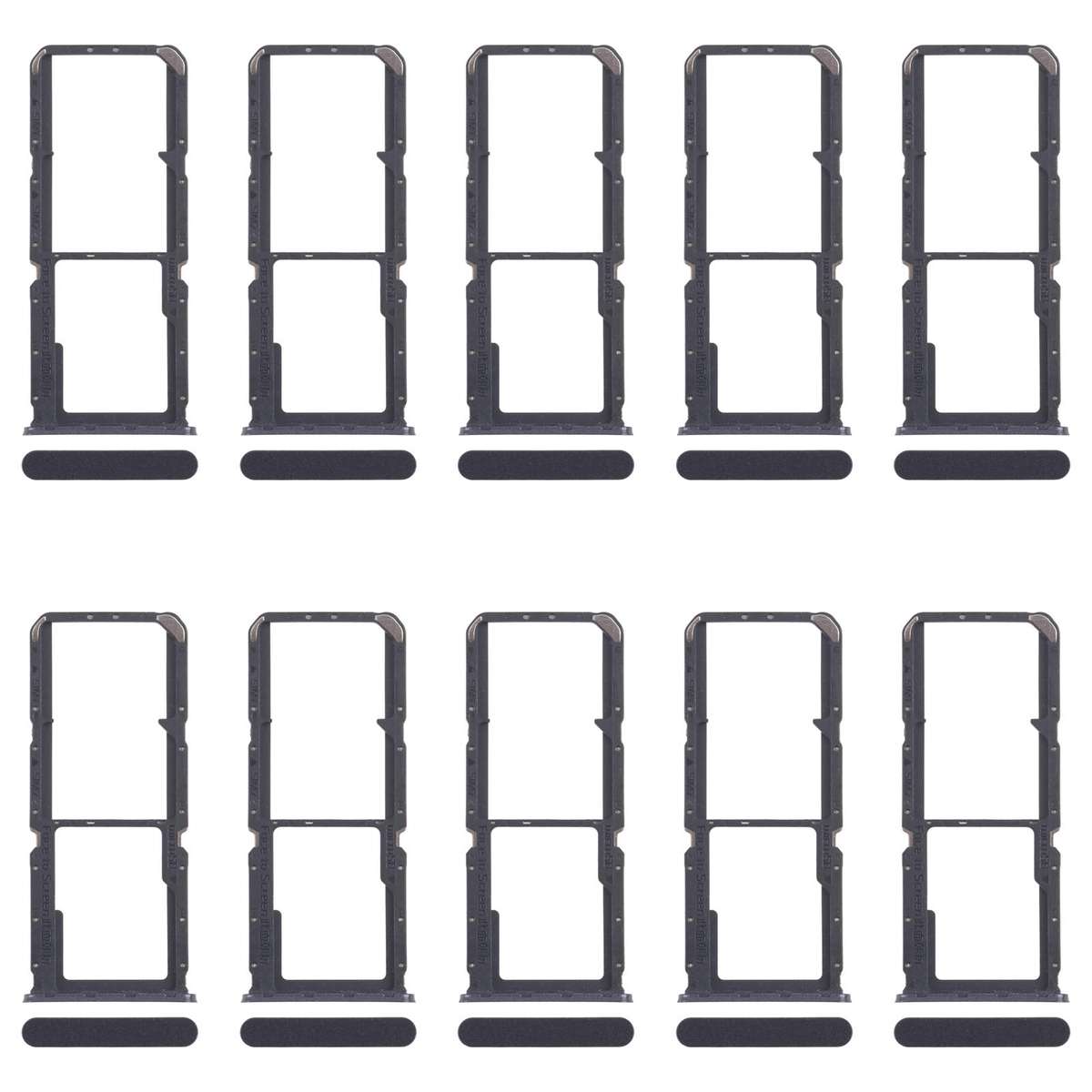 For OPPO A60 4G CPH2631 10pcs Original SIM Card Tray + SIM Card Tray + Micro SD Card Tray (Black)