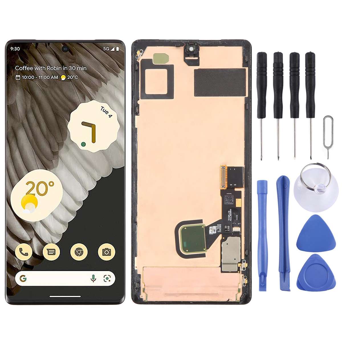 For Google Pixel 7 Pro GP4BC GE2AE Original LCD Screen Digitizer Full Assembly with Frame, Including