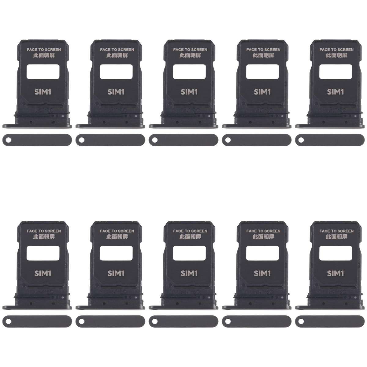 For Xiaomi 15 Pro 10pcs SIM Card Tray + SIM Card Tray (Black)
