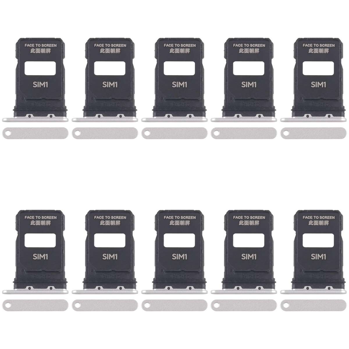 For Xiaomi 15 Pro 10pcs SIM Card Tray + SIM Card Tray (Black)