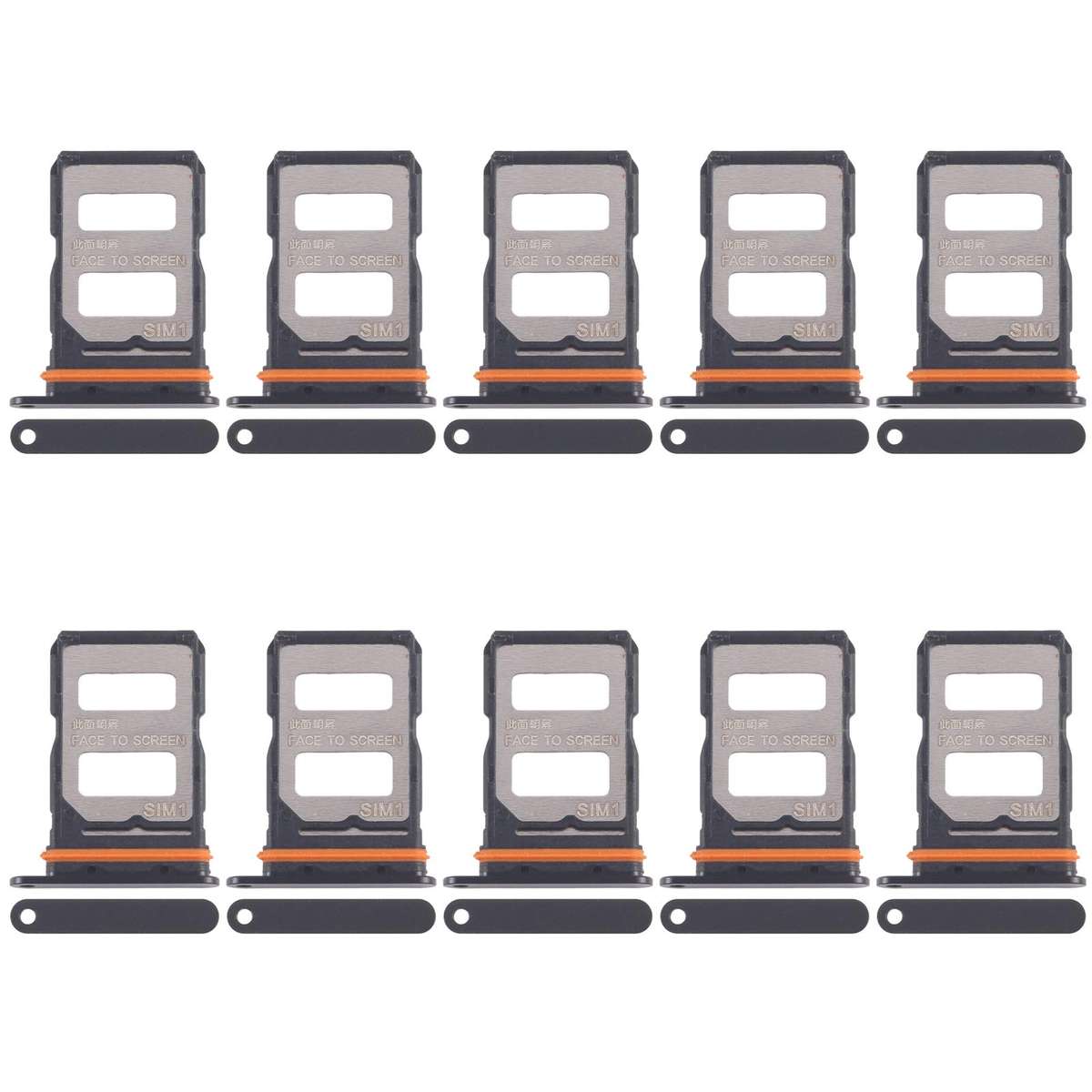 For Xiaomi Redmi K70 Ultra 10pcs SIM Card Tray + SIM Card Tray (Black)