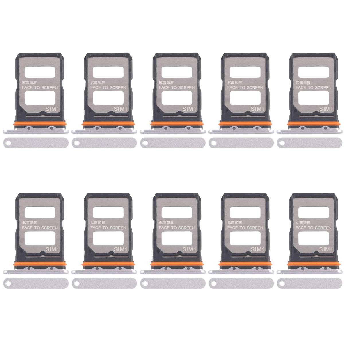 For Xiaomi Redmi K70 Ultra 10pcs SIM Card Tray + SIM Card Tray (Black)