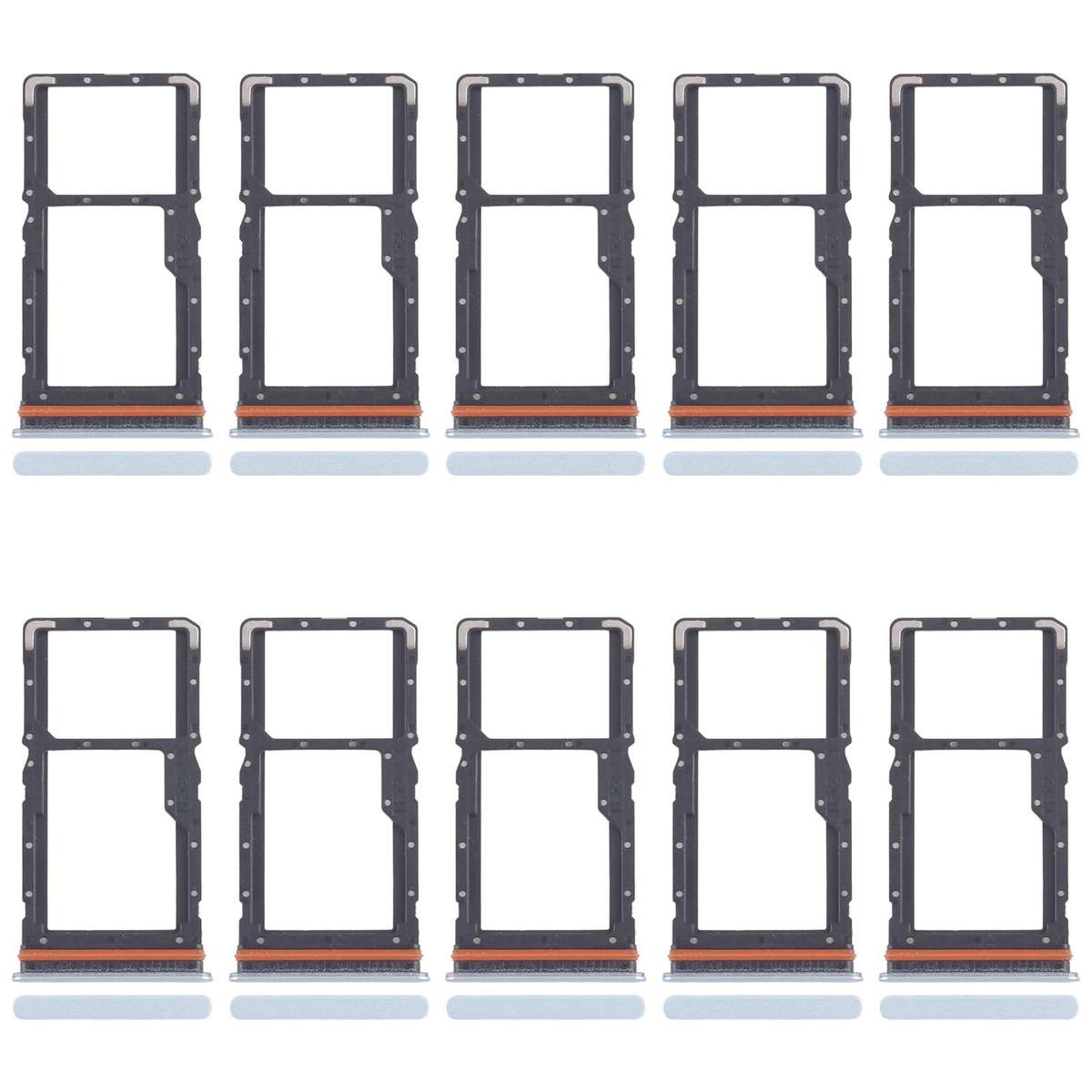 For Xiaomi Redmi Note 13R 10pcs SIM Card Tray + SIM Card Tray / Micro SD Card Tray (Black)
