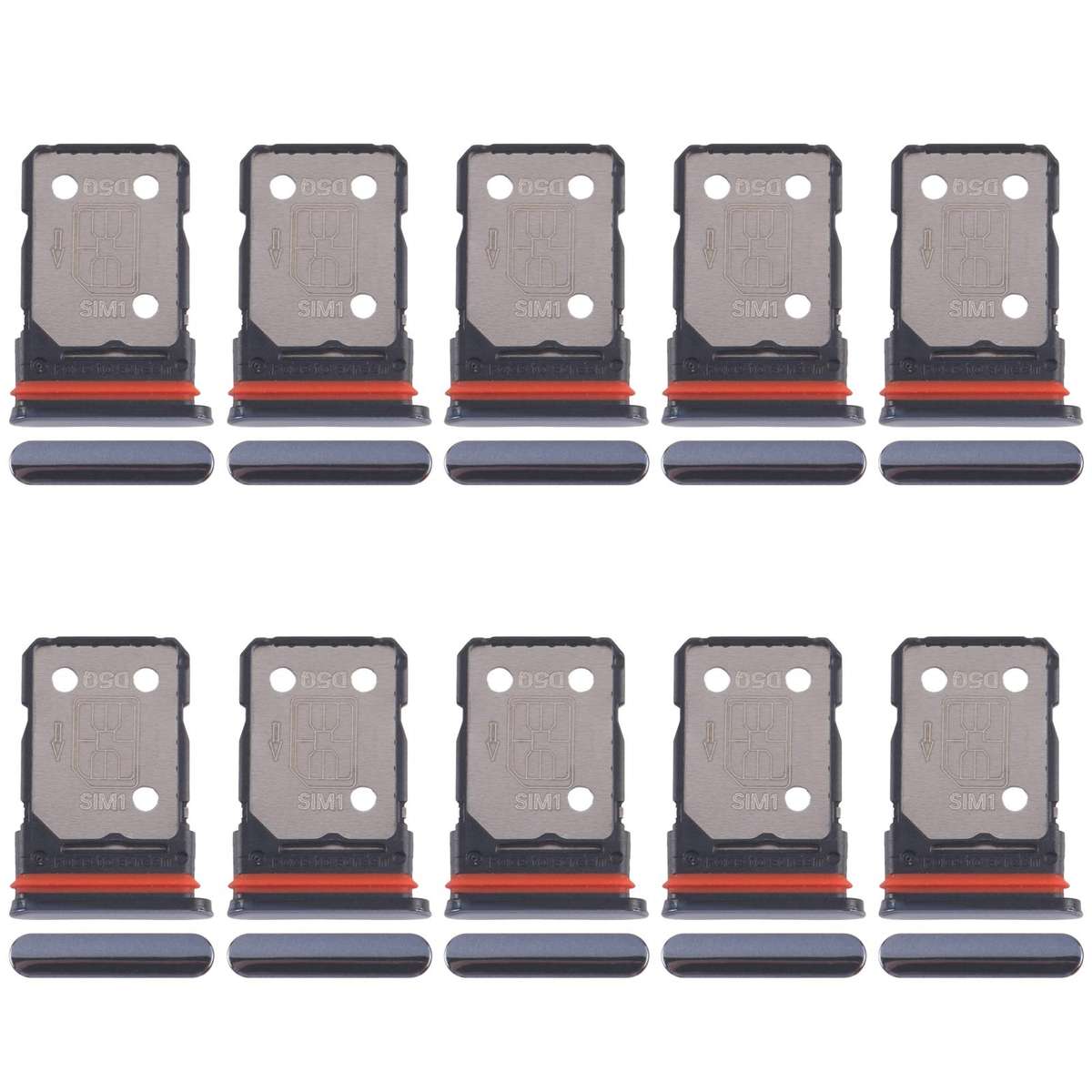 For Xiaomi Redmi A3 Pro 10pcs SIM Card Tray + SIM Card Tray (Black)