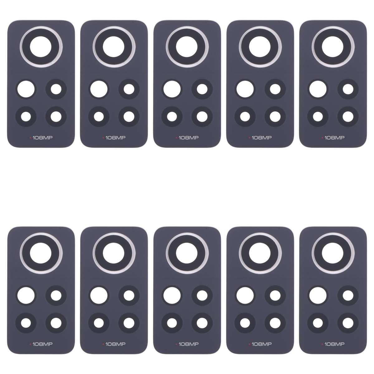 For Xiaomi Redmi Note 12 Pro 4G 10pcs Back Camera Lens (Black)