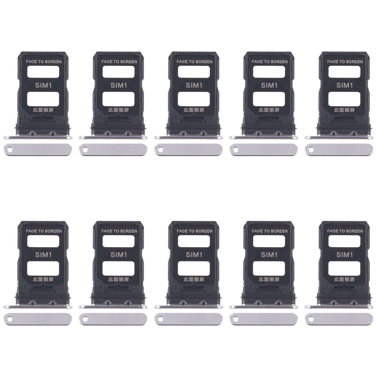 For Xiaomi 14 Pro 10pcs SIM Card Tray + SIM Card Tray (Black)