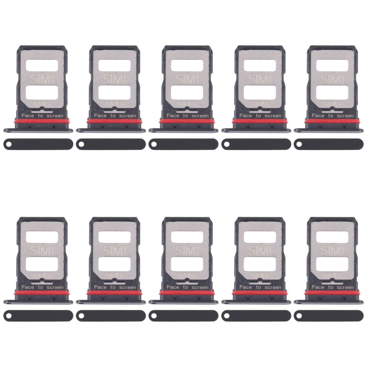 For Xiaomi Redmi K70 10pcs SIM Card Tray + SIM Card Tray (Black)