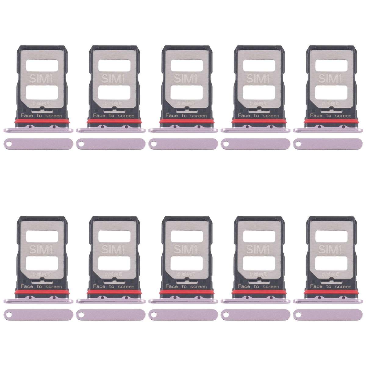 For Xiaomi Redmi K70 10pcs SIM Card Tray + SIM Card Tray (Black)