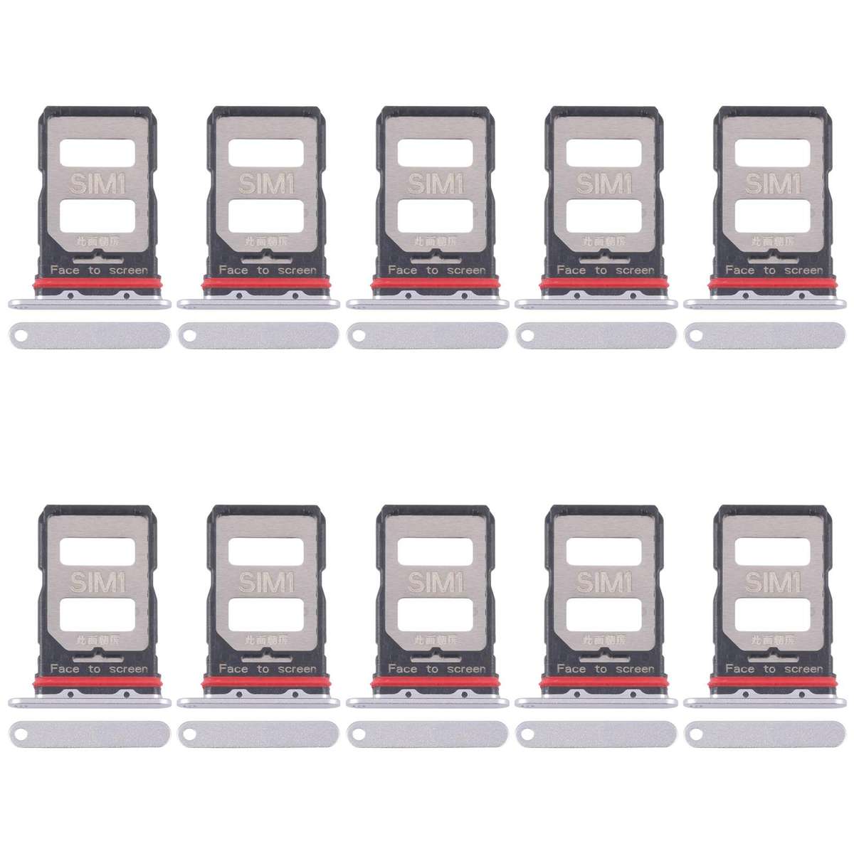For Xiaomi Redmi K70 10pcs SIM Card Tray + SIM Card Tray (Black)