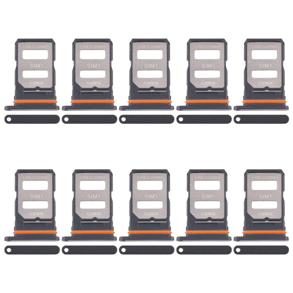 For Xiaomi Poco X7 Pro 10pcs SIM Card Tray + SIM Card Tray (Black)