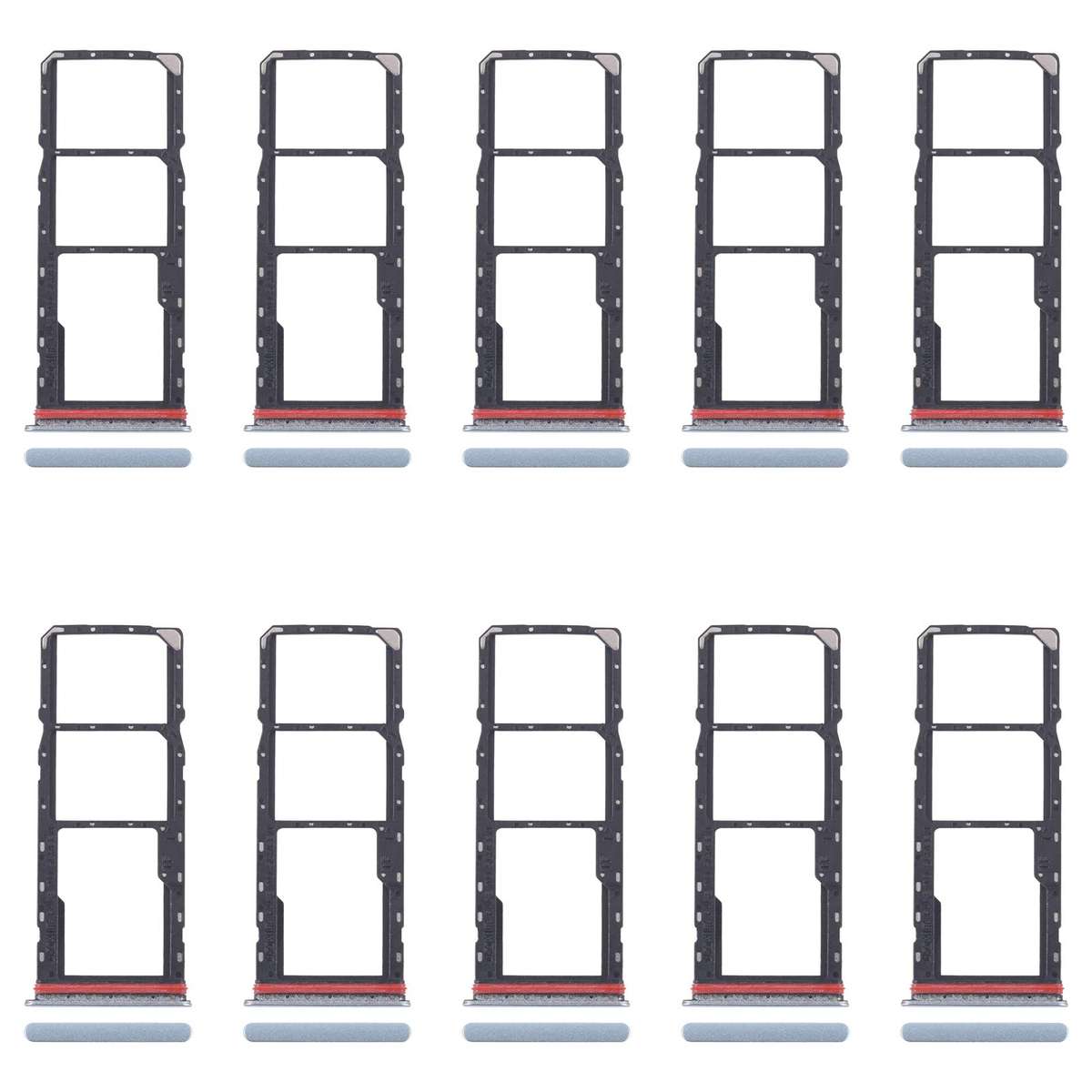For Xiaomi Redmi A5 4G 10pcs SIM Card Tray + SIM Card Tray + Micro SD Card Tray (Black)