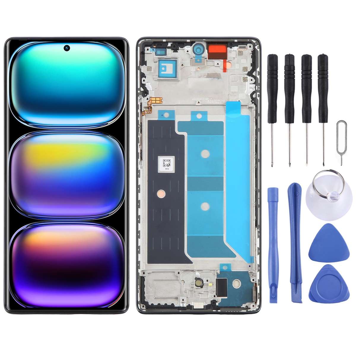 For Infinix Hot 50 Pro+ 4G X6880 AMOLED Original LCD Screen Digitizer Full Assembly with Frame (Blac