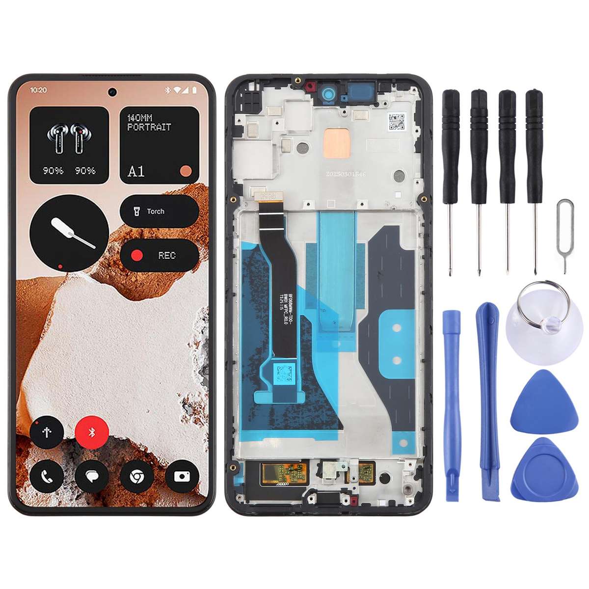 For Nothing CMF Phone 2 Pro A001 Original LCD Screen Digitizer Full Assembly with Frame (Black)