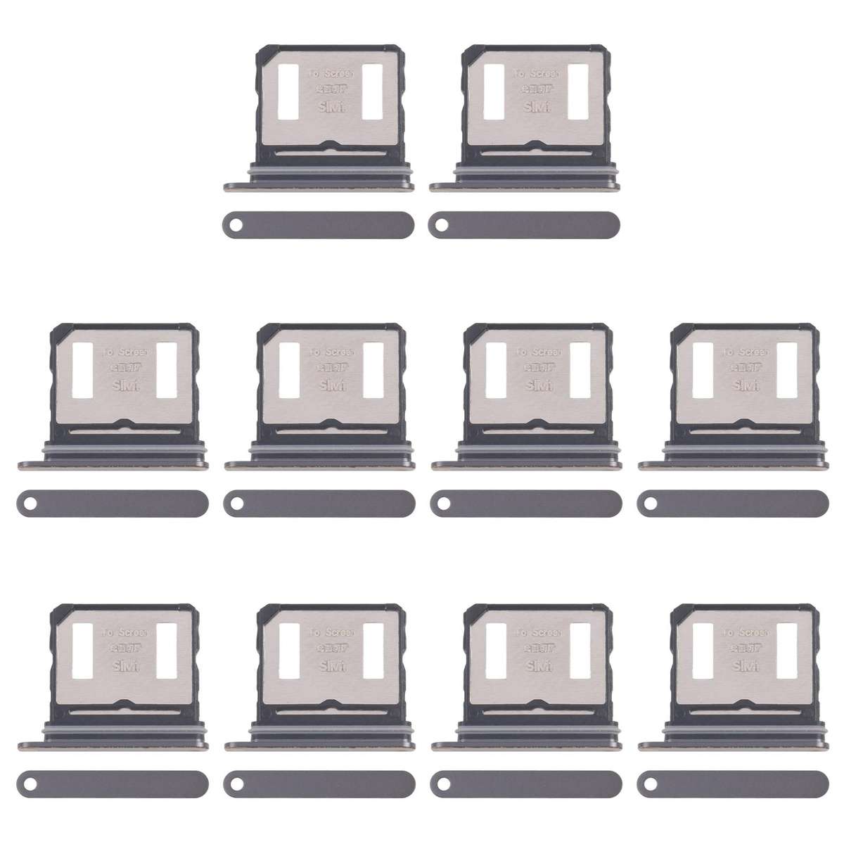 For Honor 500 Pro 10pcs Original SIM Card Tray + SIM Card Tray (Black)