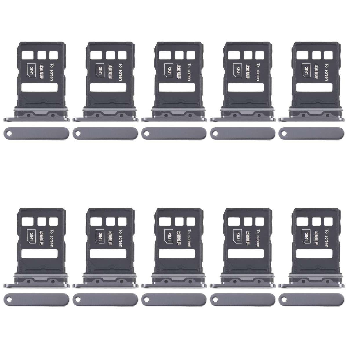 For Honor Magic6 Pro 10pcs Original SIM Card Tray + SIM Card Tray (Black)