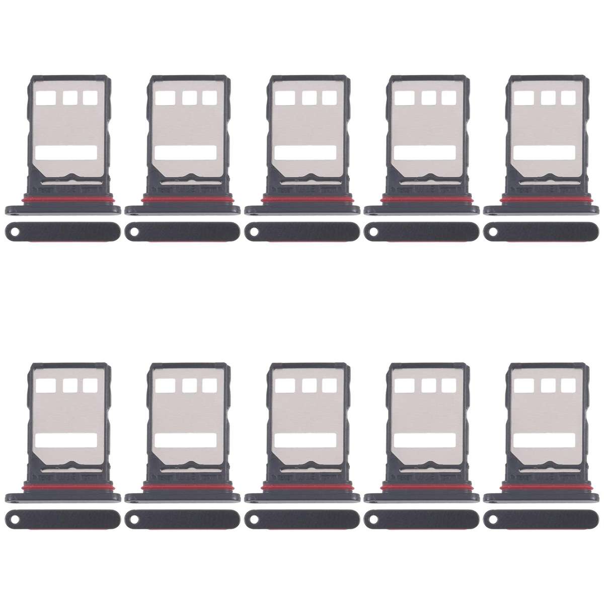 For Honor 200 Pro 10pcs Original SIM Card Tray + SIM Card Tray (Black)