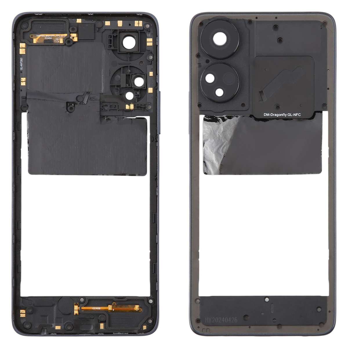 For TCL 50 5G T613P T613K Original Middle Frame Bezel Plate (Black)