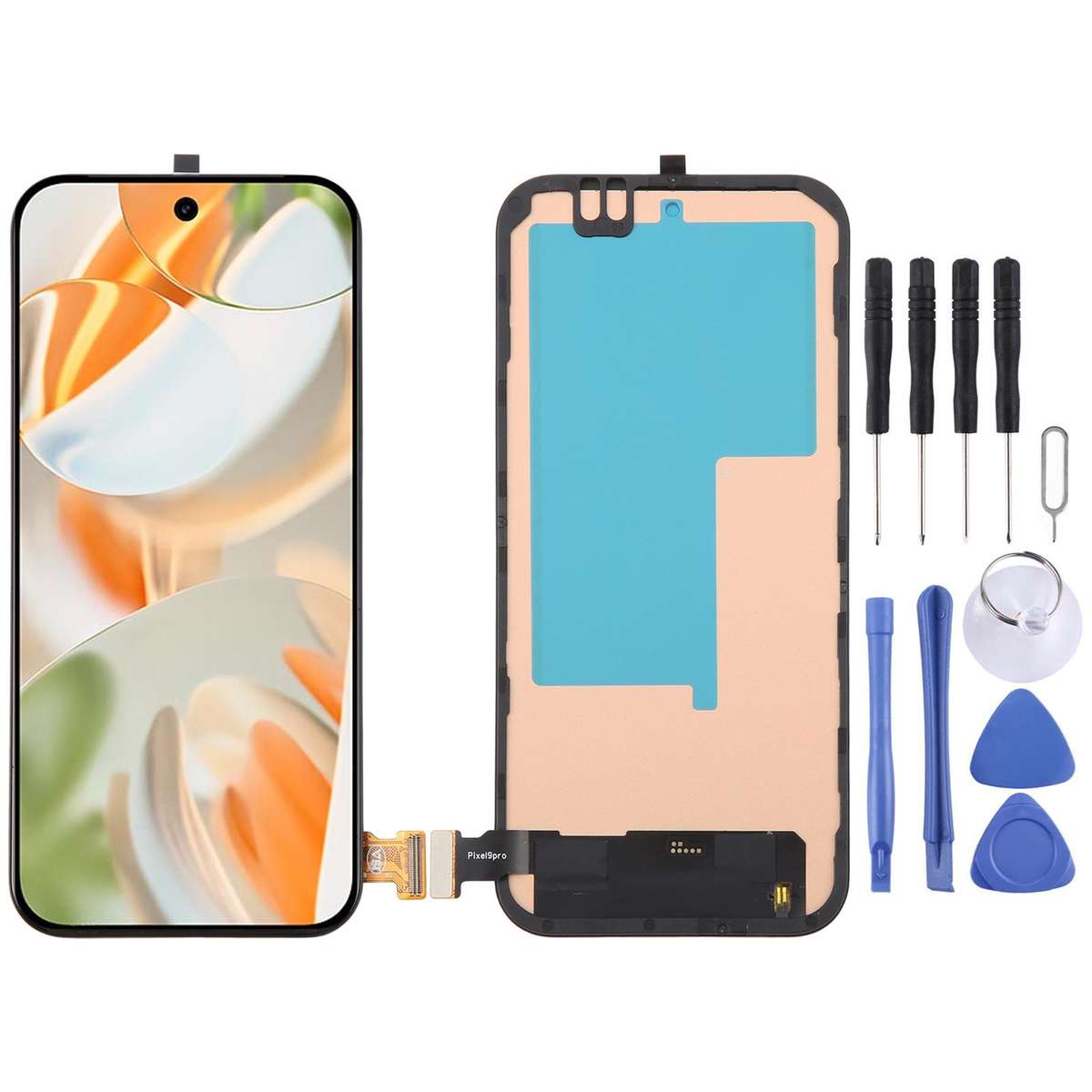For Google Pixel 9 Pro GR83Y GEC77 GWVK6 TFT LCD Screen Digitizer Full Assembly with Frame, Not Supp
