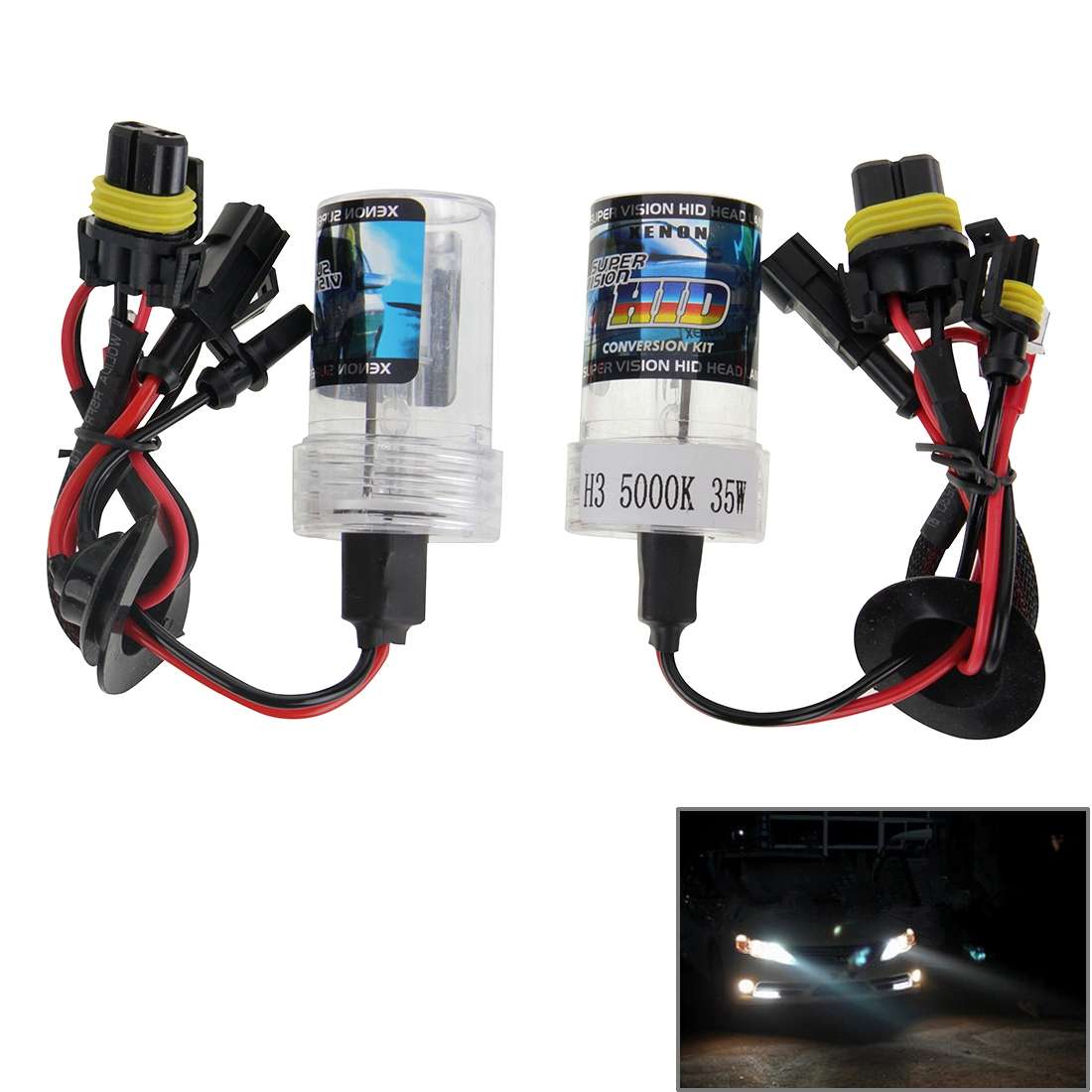 DC12V 35W H3 HID Xenon Light Single Beam Super Vision Waterproof Head Lamp, Color Temperature: 6000K