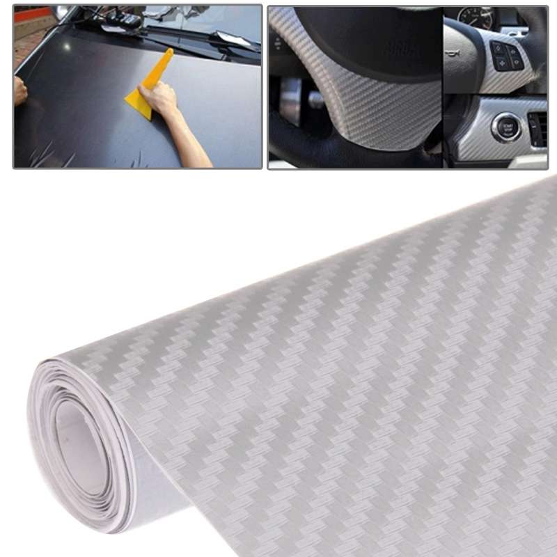Car Decorative 3D Carbon Fiber PVC Sticker, Size: 127cm x 50cm(Dark Blue)