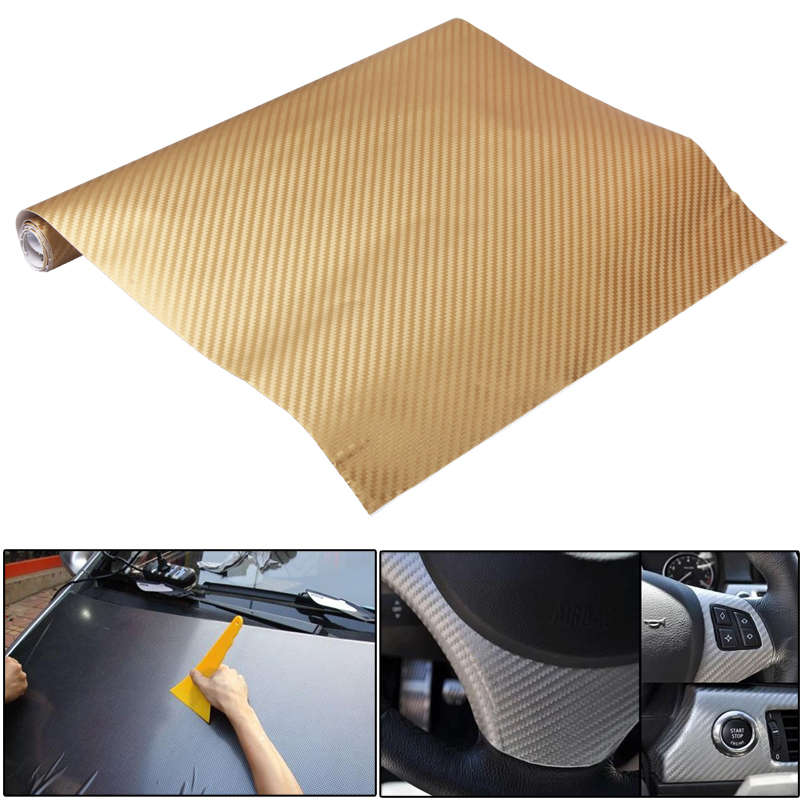 Car Decorative 3D Carbon Fiber PVC Sticker, Size: 127cm x 50cm(Dark Blue)