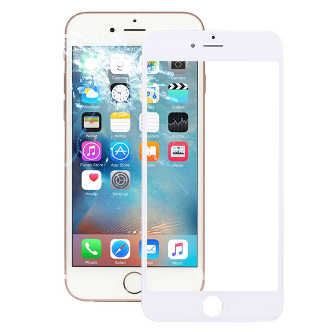 Front Screen Outer Glass Lens with Front LCD Screen Bezel Frame for iPhone 6s Plus(Black)