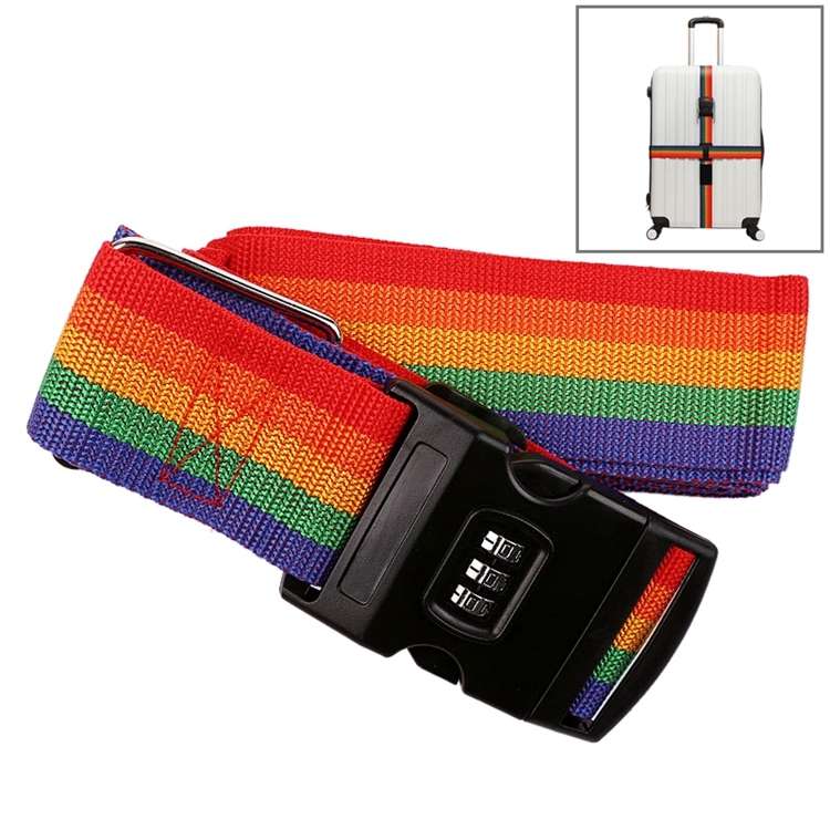 Luggage Strap Cross Belt Adjustable Packing Band Belt Strap with Password Lock for Luggage Travel S