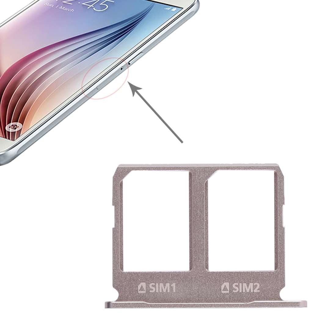 For Galaxy S6 2 SIM Card Tray (Silver)